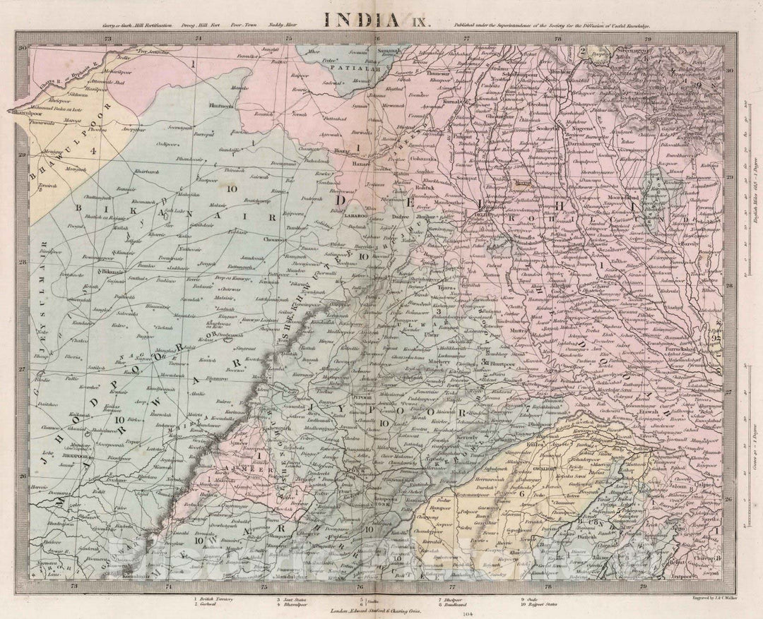 Historic Map : World Atlas Map, India IX 1856 - Vintage Wall Art