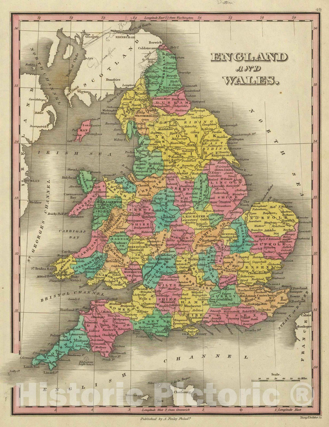 Historic Map : Classical Atlas Map, England and Wales. 1831 - Vintage Wall Art