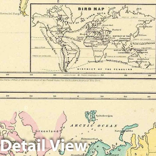 Historic Map : Map of The World Showing The Animal Kingdom Commerce And Navigation, 1856 - Vintage Wall Art