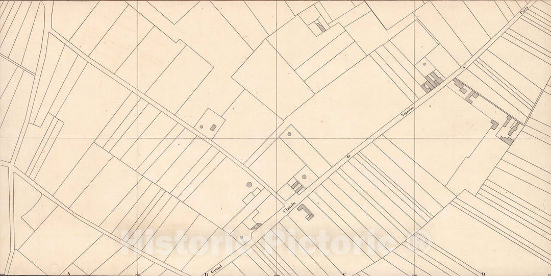 Historic Map : Paris , France, City Atlas Map, Paris Sheets 39A: Atlas general de la ville de Paris 1836 , Vintage Wall Art