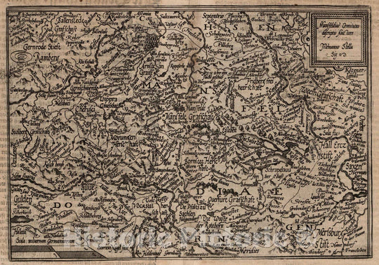 Historic Map : Germany, Saxony21. Mansfeldiae Comitatus desriptio. 1600 , Vintage Wall Art