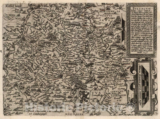 Historic Map : Germany,38. Iuliacum (Juelich), Iulic, oder Gulich. 1600 , Vintage Wall Art