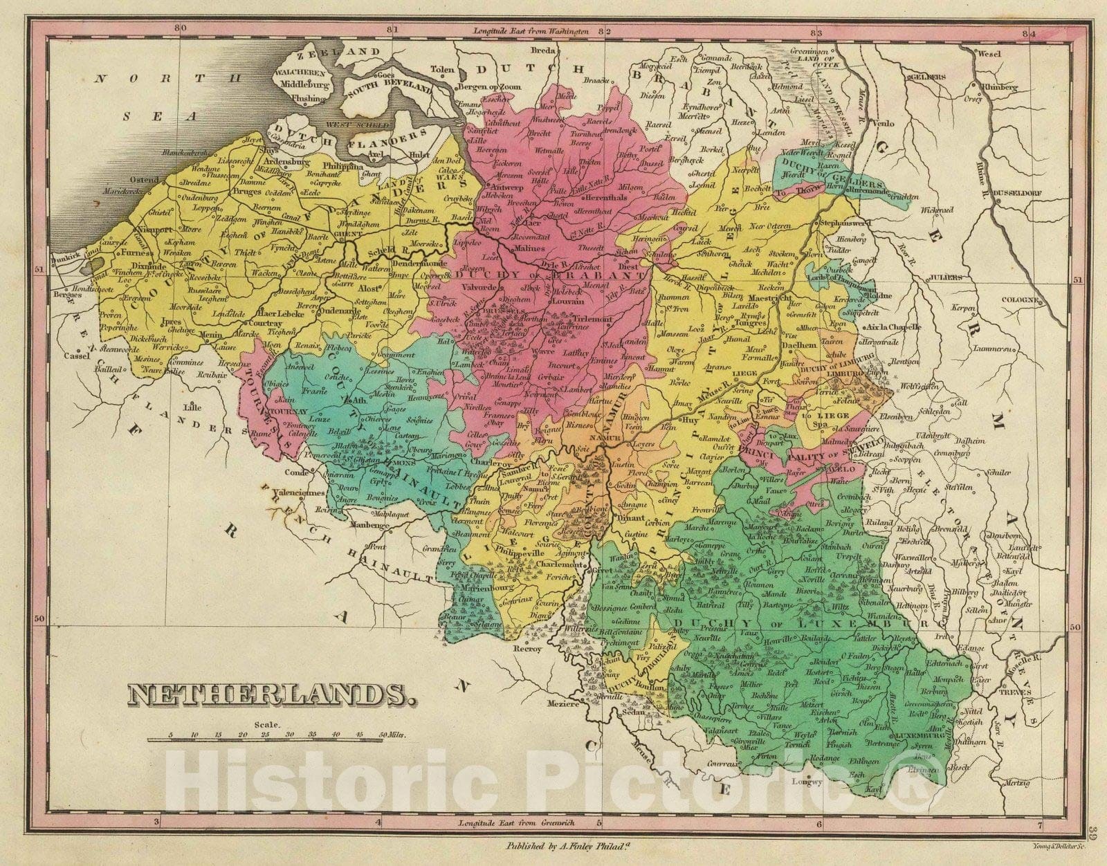 Historic Wall Map : Classical Atlas Map, Netherlands. 1831 - Vintage Wall Art