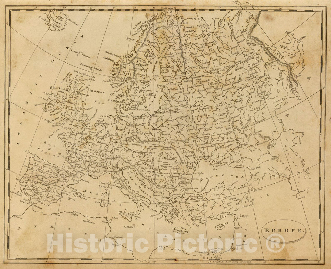 Historic Map : World Atlas Map, Europe. 1812 v2