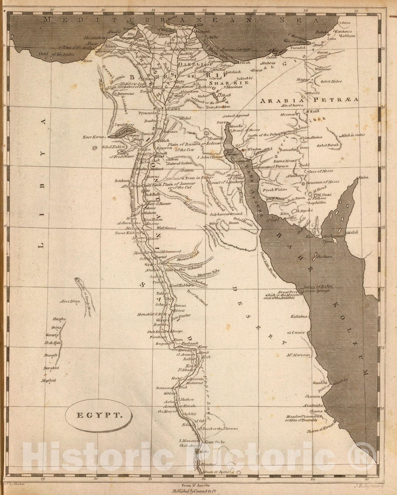 Historic Map : World Atlas Map, Egypt. 1804 - Vintage Wall Art