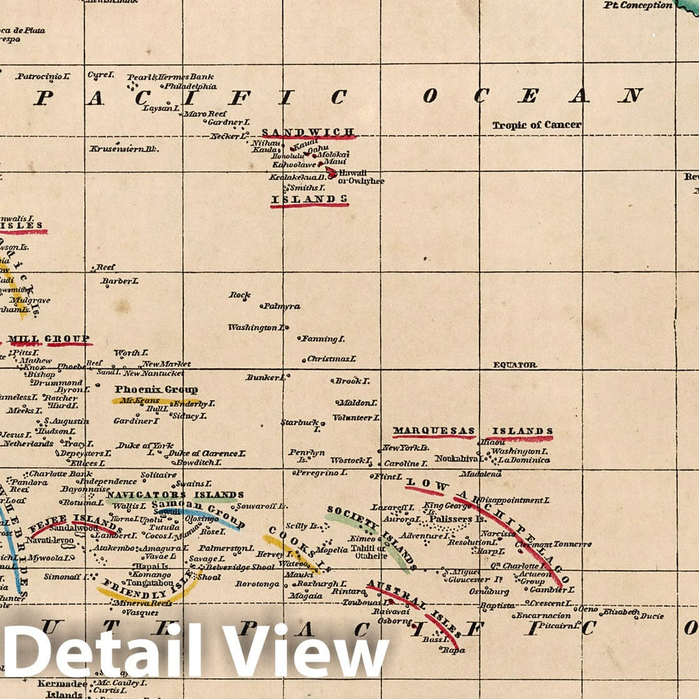 Historic Map : World Atlas Map, Pacific Ocean. 1856 - Vintage Wall Art