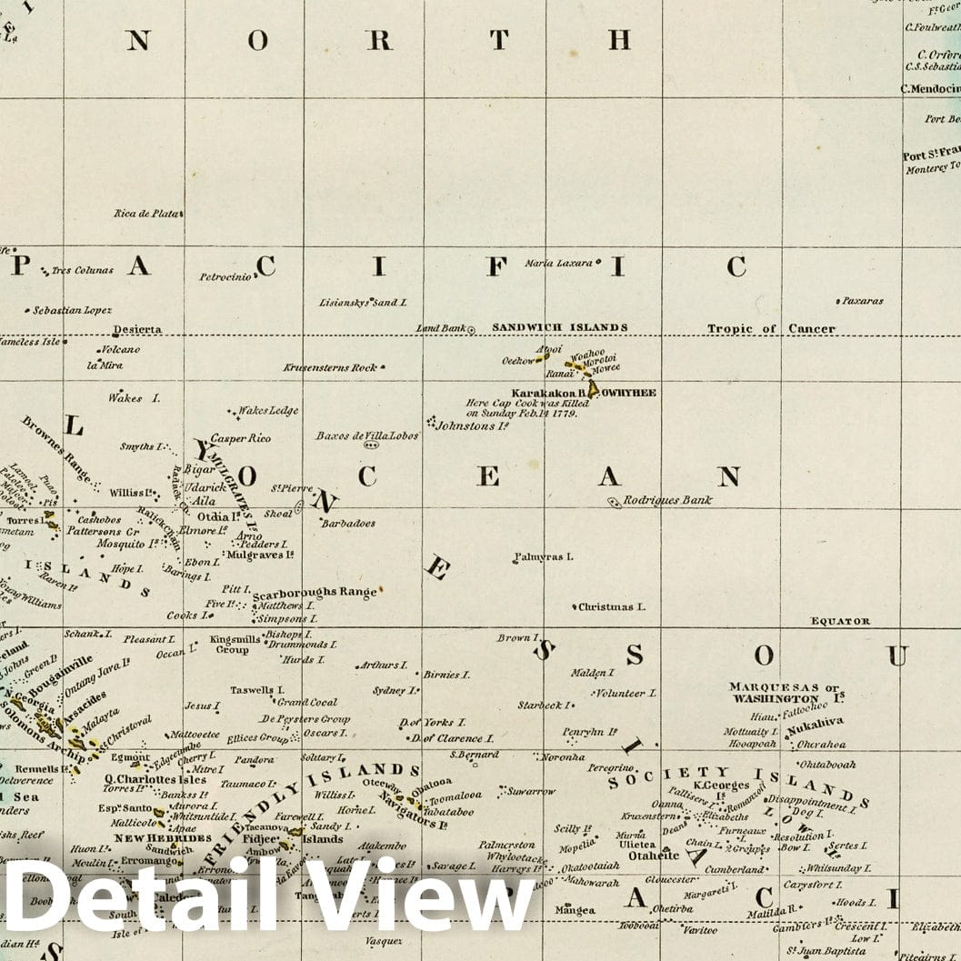 Historic Map : World Atlas Map, Oceana or Pacific Ocean. 1836 v1