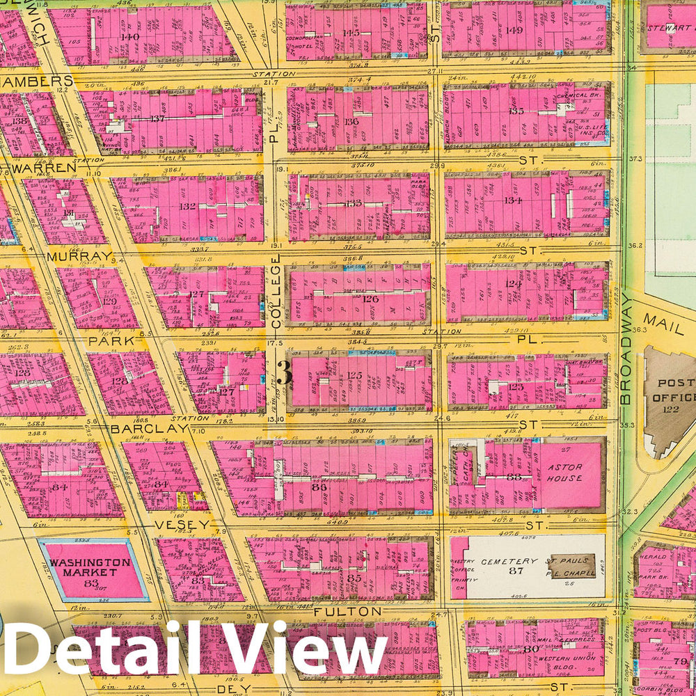 Historic Map : Manhattan Fire Insurance City Atlas Map, Pl. 2: wards 2-6. 1891 - Vintage Wall Art