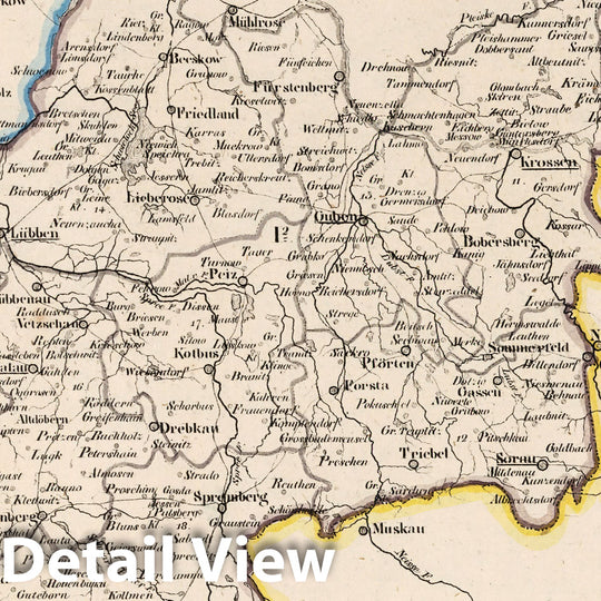 Historic Map : Prussia , Germany, V.2:6-10:IX. Preussen. I. Prov: Brandenburg Reg: Bez: 2. Frankurt. Kr. 10-18 1825 , Vintage Wall Art