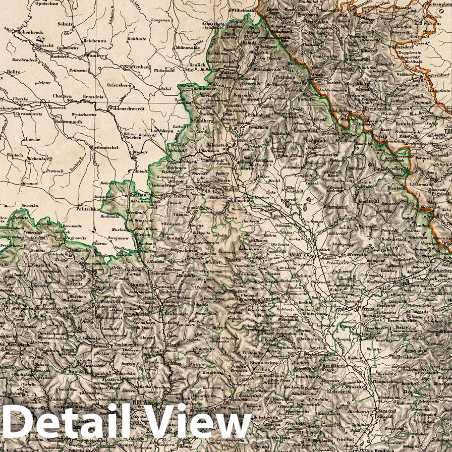 Historic Map : Czech Republic,Die Markgrafschaft Mahren und das Herzogthum Ober- Nieder-Schlesien 1866 , Vintage Wall Art