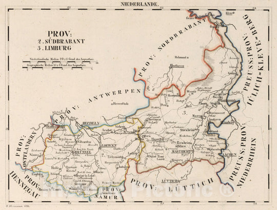 Historic Map : Netherlands, V.1:1-5: V:1. Niederlande: Prov: 1. Norderabant. 10. Zeeland. 12. Antwerpen 1825 , Vintage Wall Art