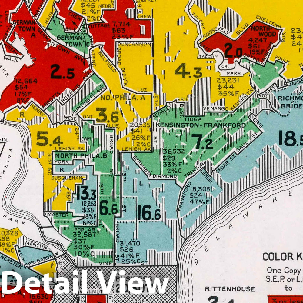 Historic Map : Philadelphia. 1932 - Vintage Wall Art