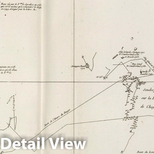 Historic Map : British Indian Ocean TerritoryCarte des Isles det Bancs Nommes Adu et Candu, Chagas, ca. 1804 , Vintage Wall Art