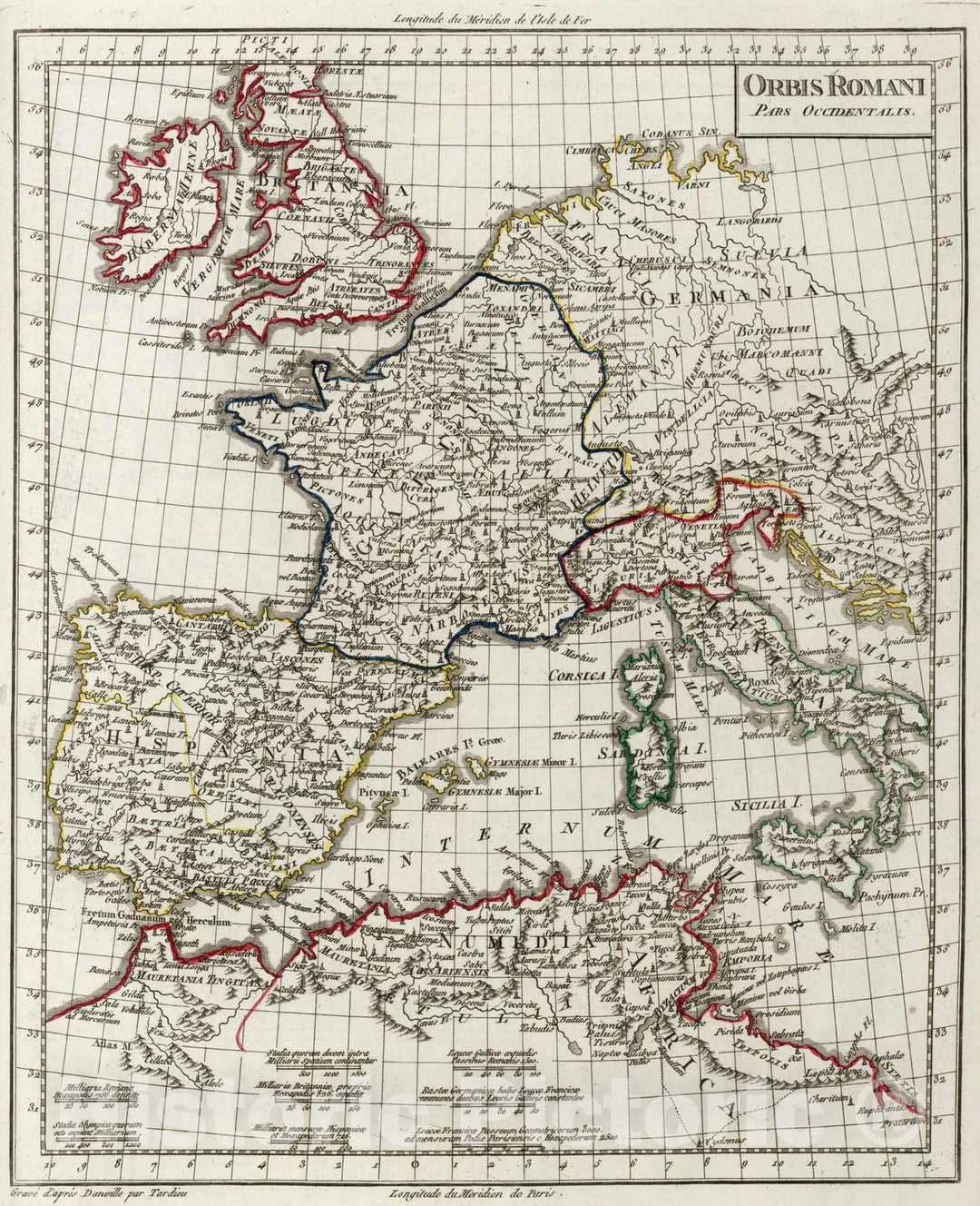 Historic Map : MediterraneanXXXIX. Orbis Romani Pars Occidentalis. 1804 , Vintage Wall Art