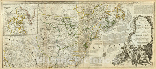 Historic Map : An Accurate Map of North America. (Northern section), 1776 - Vintage Wall Art