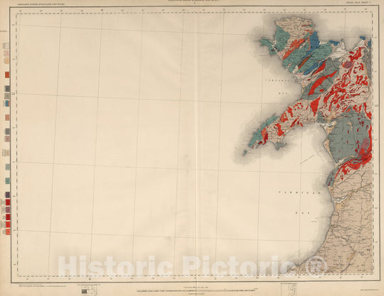 Historic Map : Geologic Atlas Map, Sheet 7. Ordnance Survey of England and Wales. 1896 - Vintage Wall Art