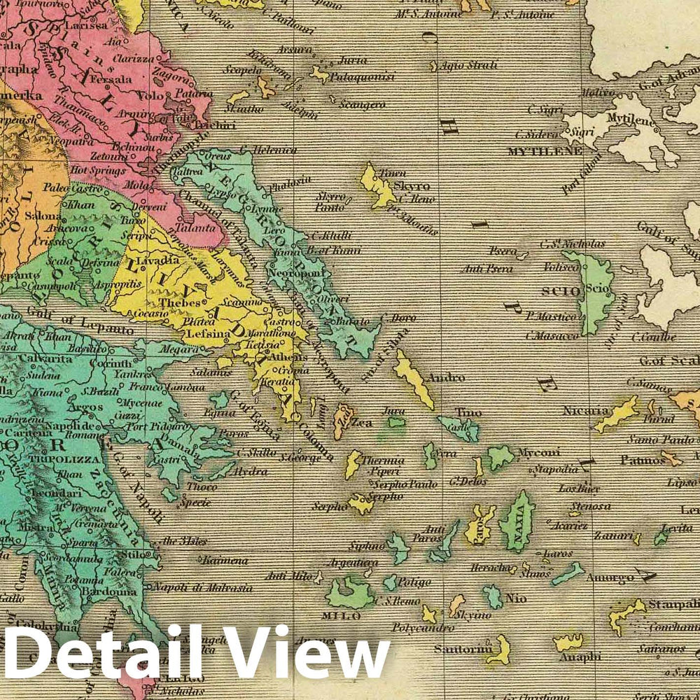 Historic Map : Classical Atlas Map, Greece. 1831 - Vintage Wall Art