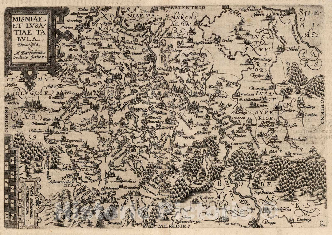 Historic Map : Poland,20. Misniae et Lusatiae tabula Descripta. 1600 , Vintage Wall Art