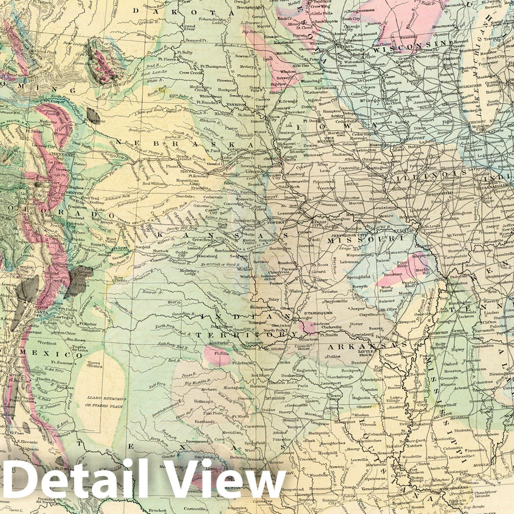 Historic Map : U.S. geological map, 1874 - Vintage Wall Art