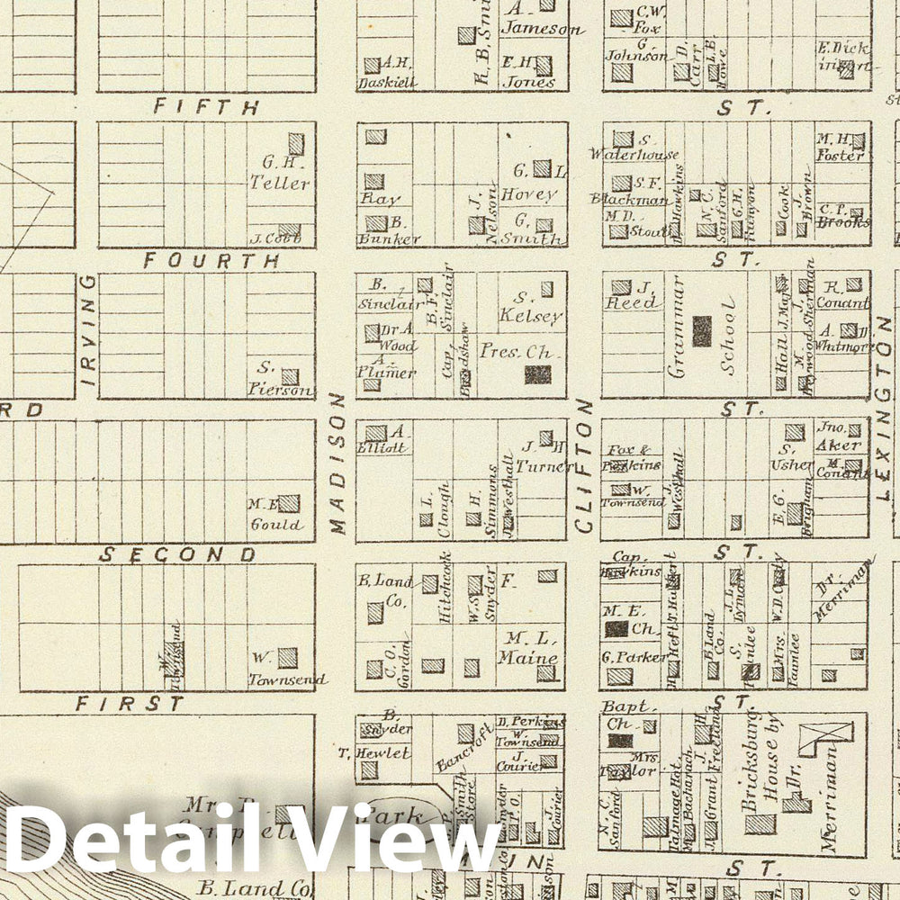 Historic Map : Lakewood (N.J.), New Jersey, State Atlas Map, Bricksburg, Ocean Co. 1878 , Vintage Wall Art