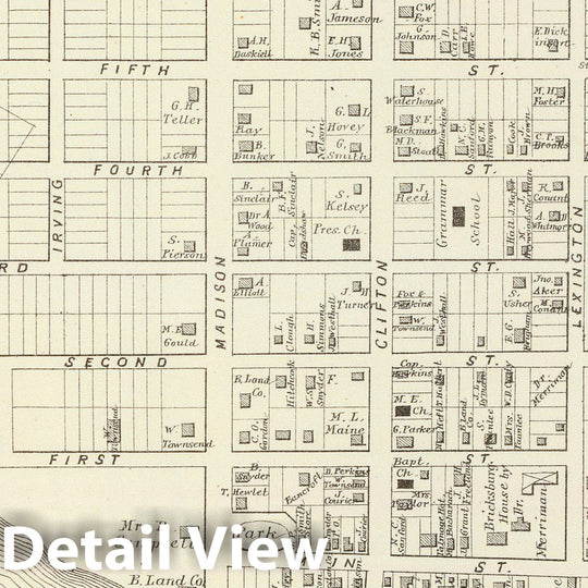 Historic Map : Lakewood (N.J.), New Jersey, State Atlas Map, Bricksburg, Ocean Co. 1878 , Vintage Wall Art