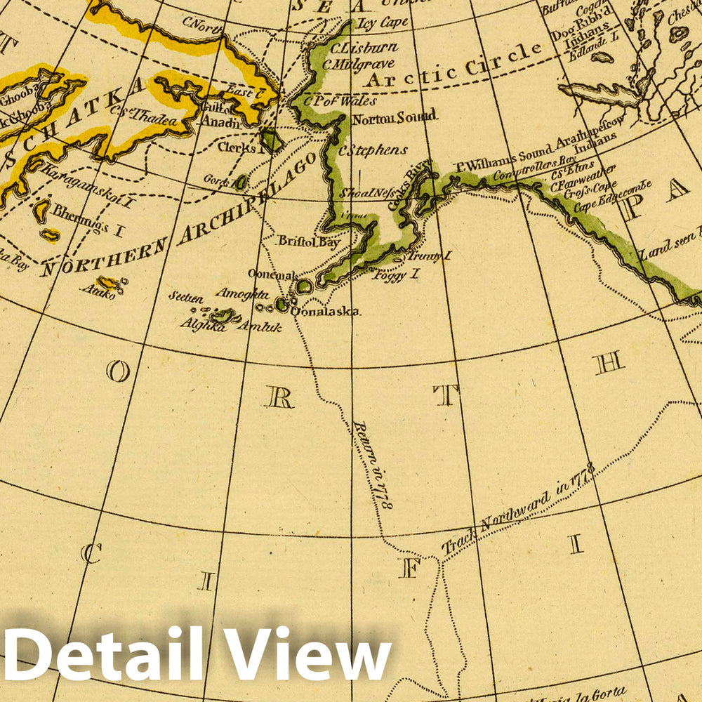 Historic Map : World Atlas Map, E. Asia, W. North America. 1821 - Vintage Wall Art