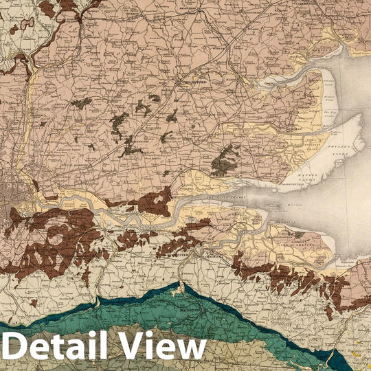 Historic Map : Geologic Atlas Map, Sheet 12. Ordnance Survey of England and Wales. 1891 - Vintage Wall Art