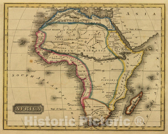 Historic Map : School Atlas Map, Africa. 1820 v2