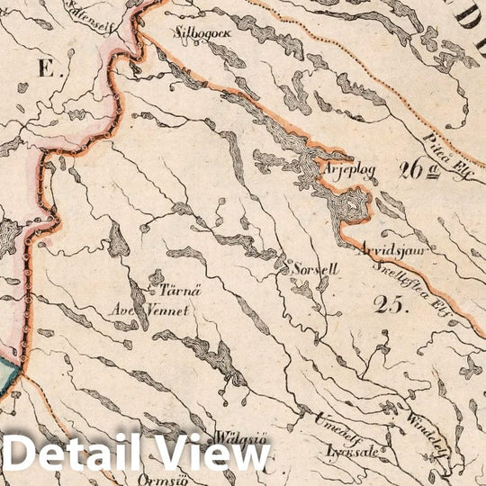 Historic Map : Sweden, V.1:1-5: V: III: Norw: Schweden: C. Theil von Nordschweden 1825 , Vintage Wall Art