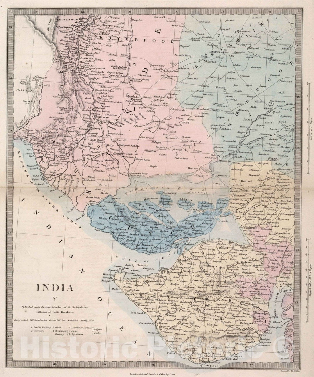 Historic Map : India,India V 1856 , Vintage Wall Art