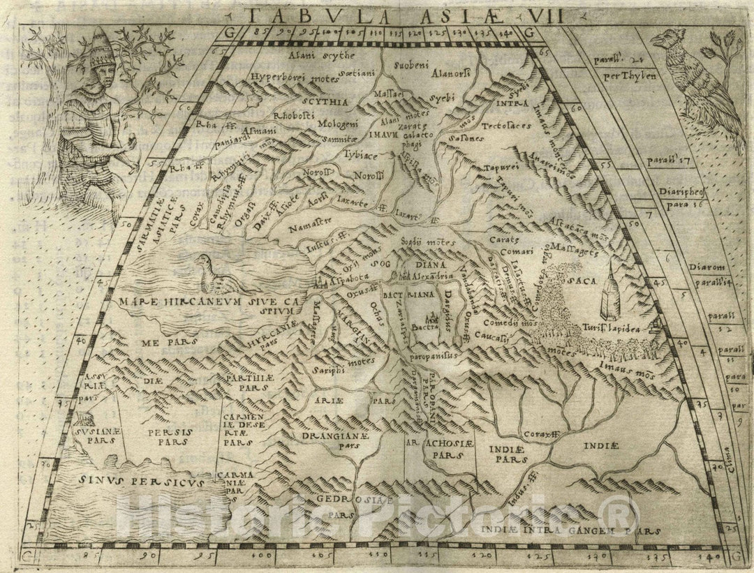 Historic Map : Asia, CentralTabula Asiae VII 1548 , Vintage Wall Art