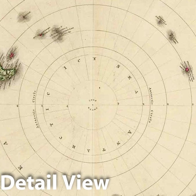 Historic Map : World Atlas Map, Southern Hemisphere. 1812 - Vintage Wall Art