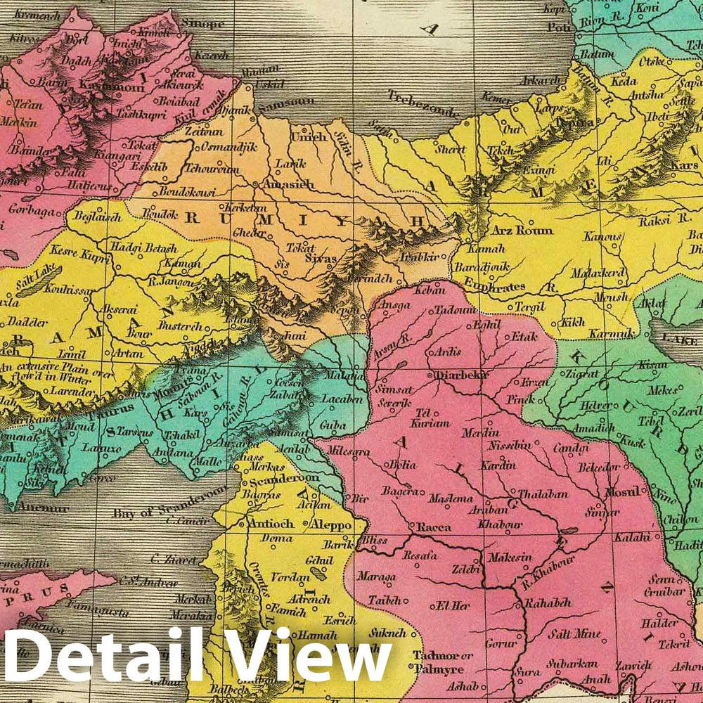 Historic Wall Map : Classical Atlas Map, Turkey in Asia. 1831 - Vintage Wall Art