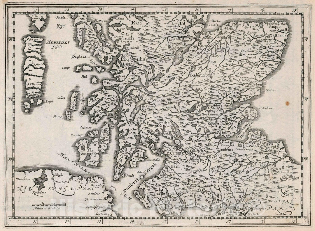 Historic Map : Scotland,Scotia II 1636 , Vintage Wall Art