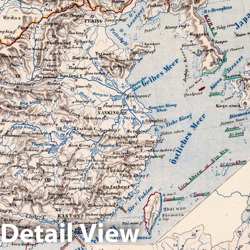 Historic Wall Map : Religious Atlas Map, China in 18 Provinces. 1859 - Vintage Wall Art