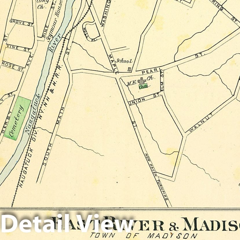 Historic Map : State Atlas Map, Seymour, E. River, Madison. 1893 - Vintage Wall Art