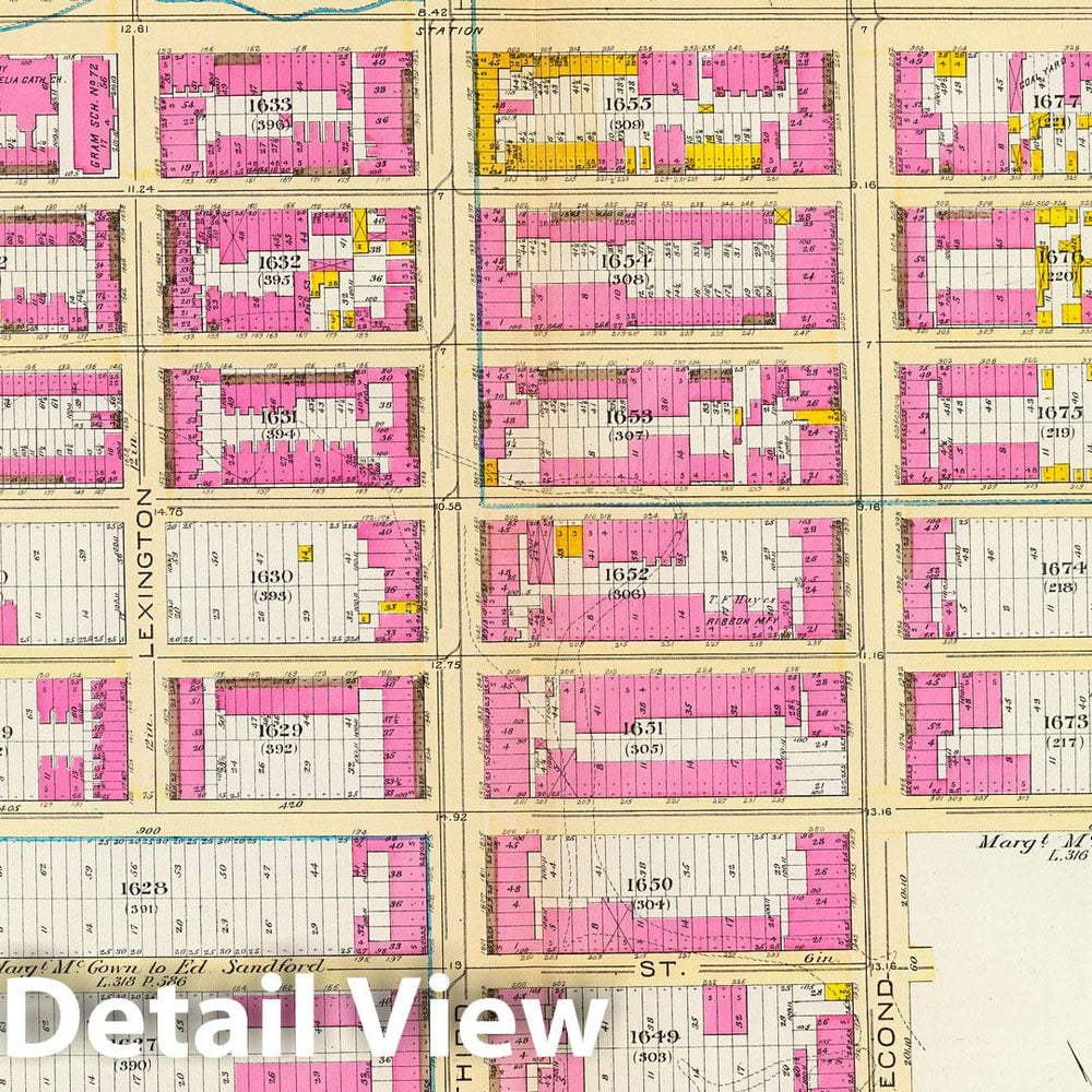 Historic Map : Manhattan Fire Insurance City Atlas Map, Pl. 32: ward 12. 1891 - Vintage Wall Art