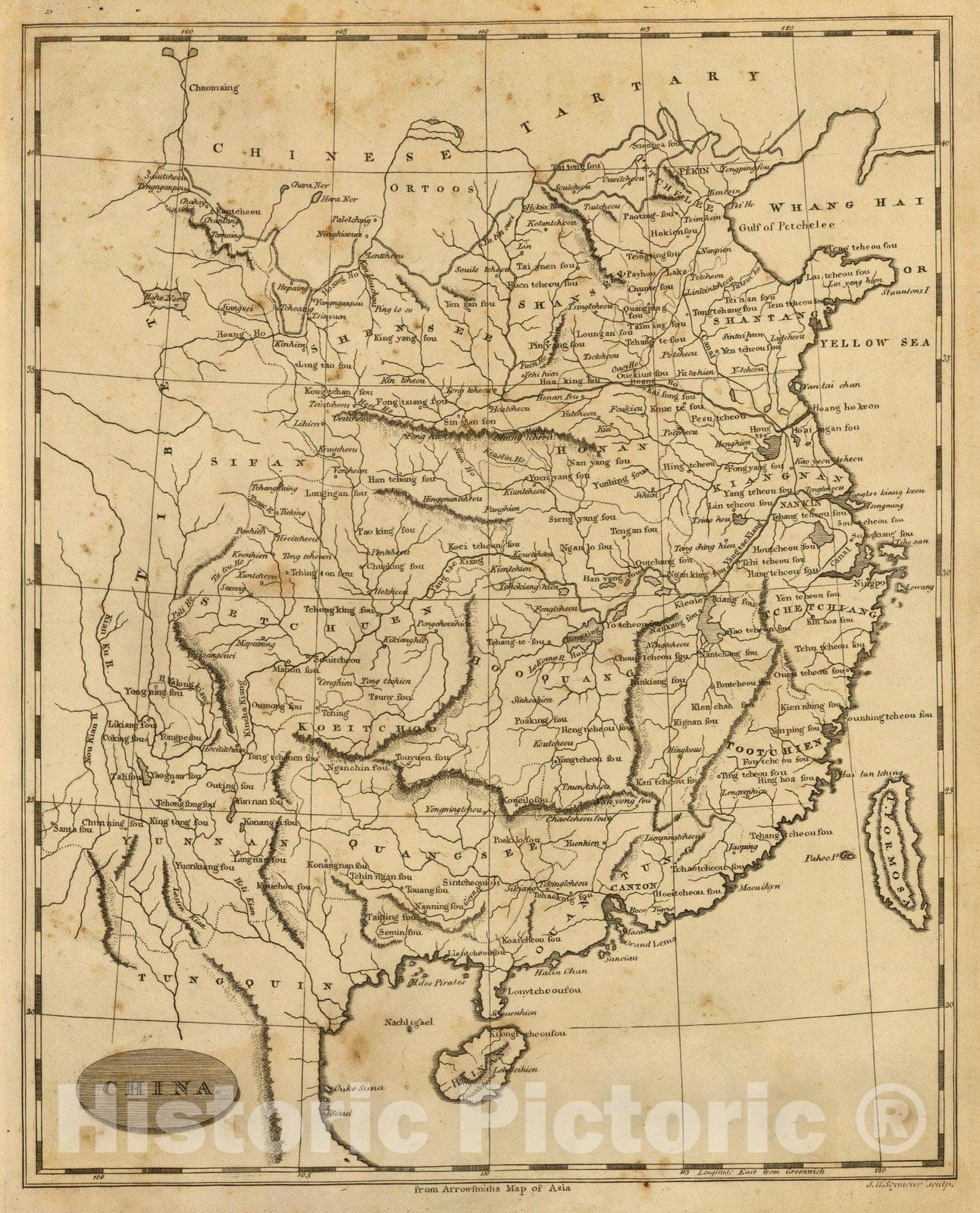 Historic Map : World Atlas Map, China. 1812 - Vintage Wall Art