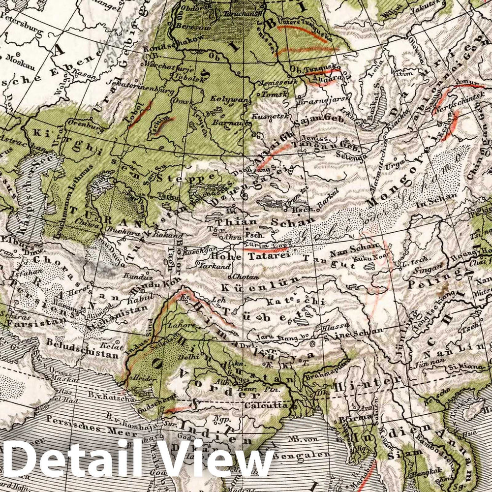 Historic Map : School Atlas Map, 28. Asien. Asia. 1872 - Vintage Wall Art