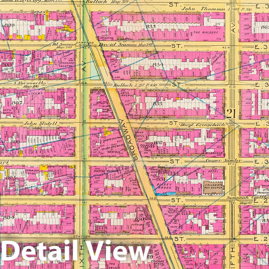 Historic Map : Manhattan Fire Insurance City Atlas Map, Pl. 17: wards 16, 18, 20-21. 1891 - Vintage Wall Art