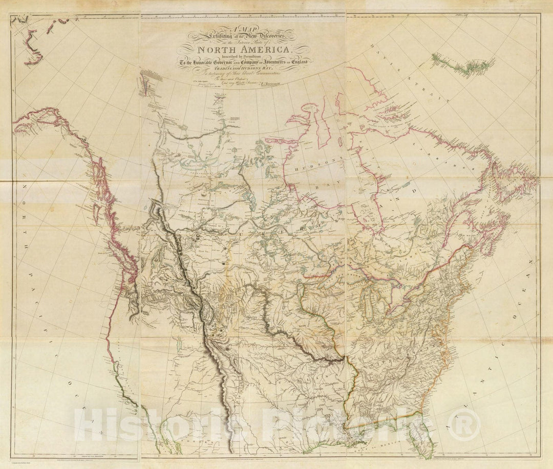 Historic Map : Regional Atlas Map, Composite: North America. 1818 - Vintage Wall Art