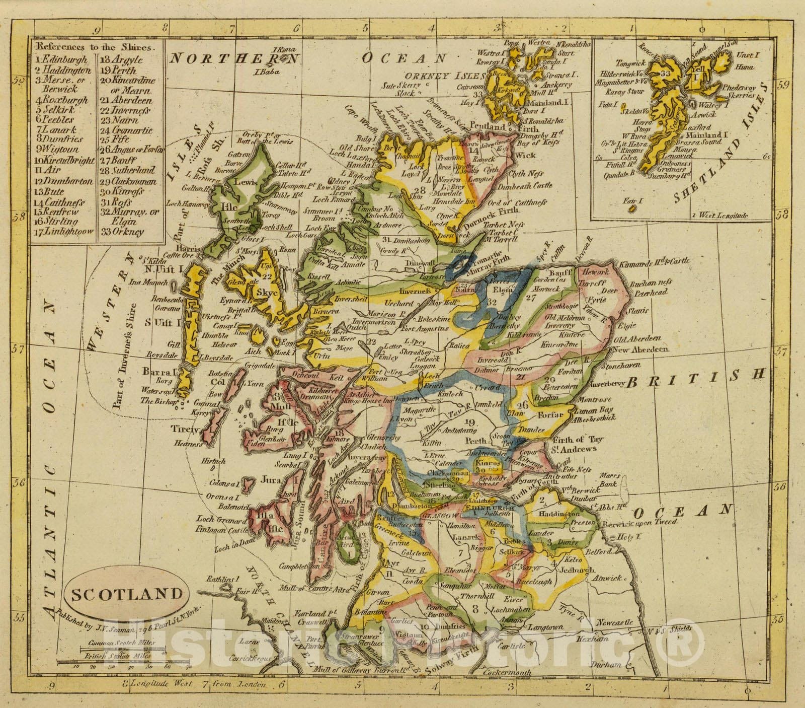 Historic Map : World Atlas Map, Scotland. 1821 - Vintage Wall Art