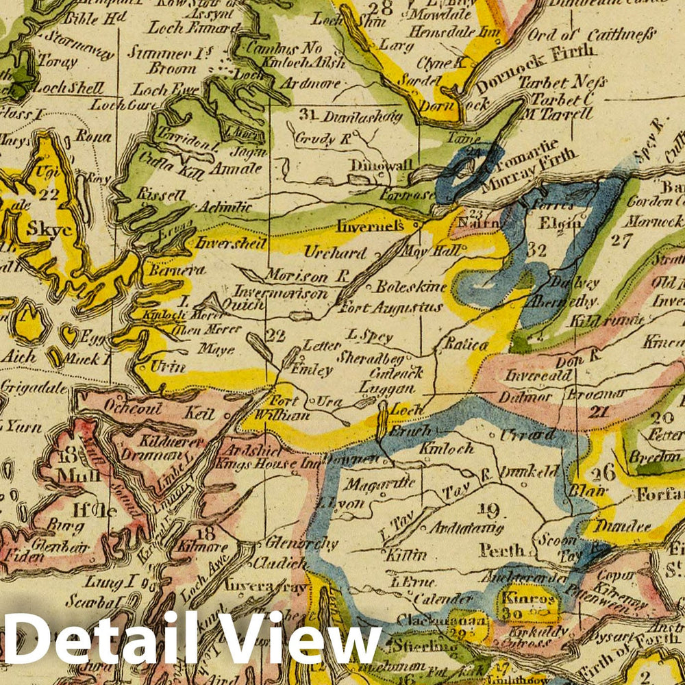 Historic Map : World Atlas Map, Scotland. 1821 - Vintage Wall Art