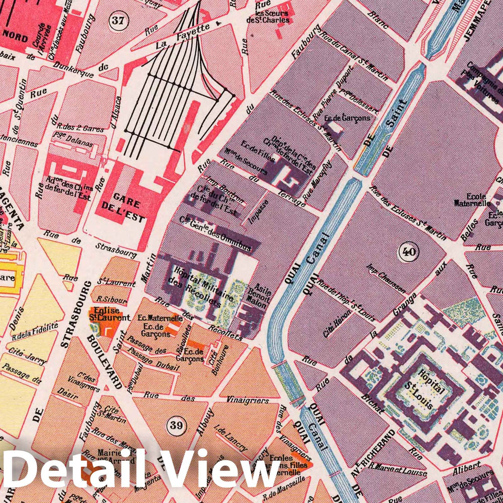 Historic Map : Paris , France, Paris (France), City Atlas Map, Paris - Dixieme Arrondissement. 1900 , Vintage Wall Art