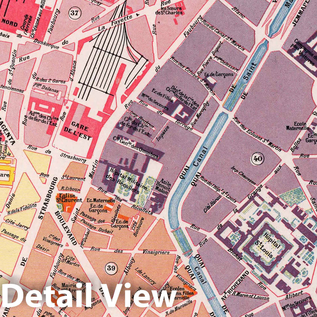 Historic Map : Paris , France, Paris (France), City Atlas Map, Paris - Dixieme Arrondissement. 1900 , Vintage Wall Art