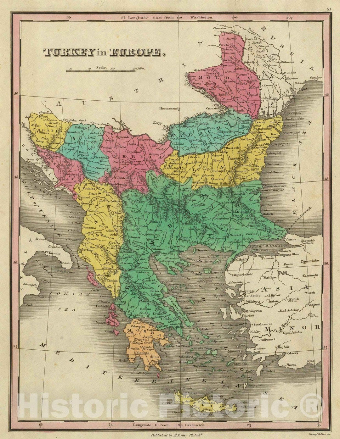 Historic Map : Classical Atlas Map, Turkey In Europe. 1831 - Vintage Wall Art