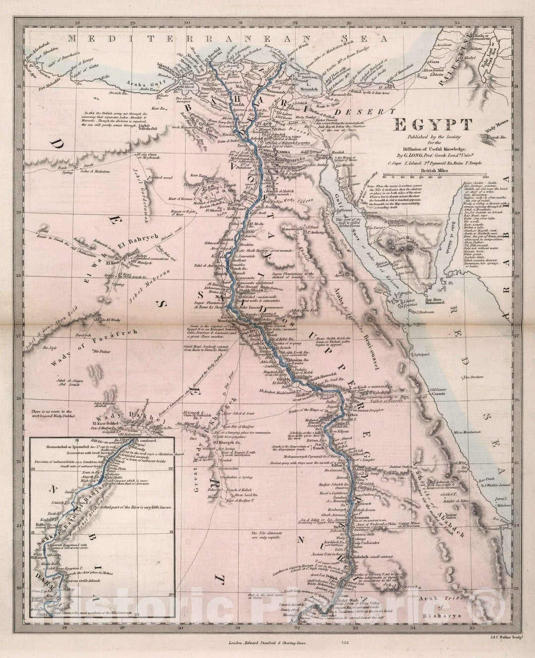 Historic Map : World Atlas Map, Egypt 1856 - Vintage Wall Art