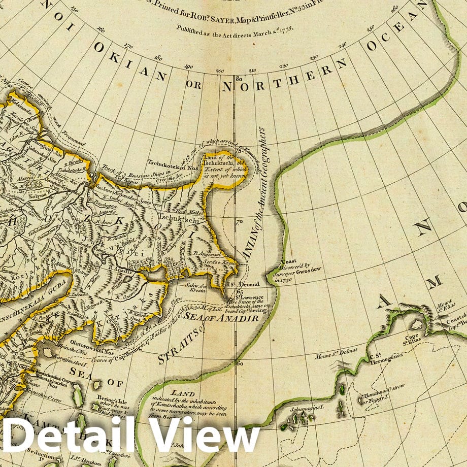 Historic Map : The Russian Discoveries 1776 - Vintage Wall Art