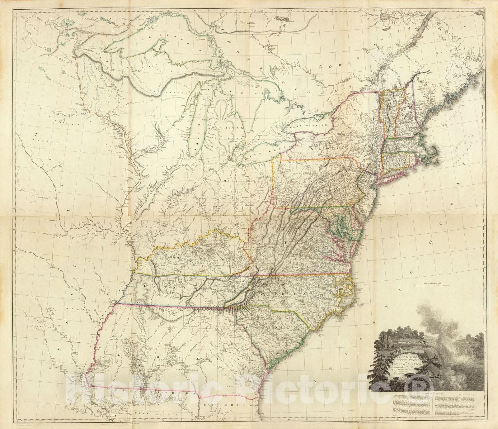 Historic Map : Regional Atlas Map, Composite: United States. 1802 - Vintage Wall Art