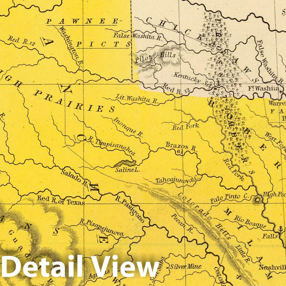 Historic Map : School Atlas Map, Texas. 1847 - Vintage Wall Art